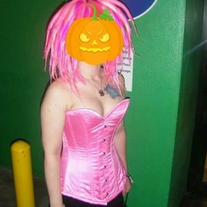 Pink satin corset size 22